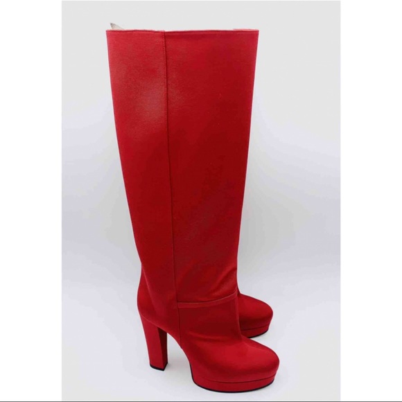 GUCCI Red High Knee Boots - Picture 8 of 15